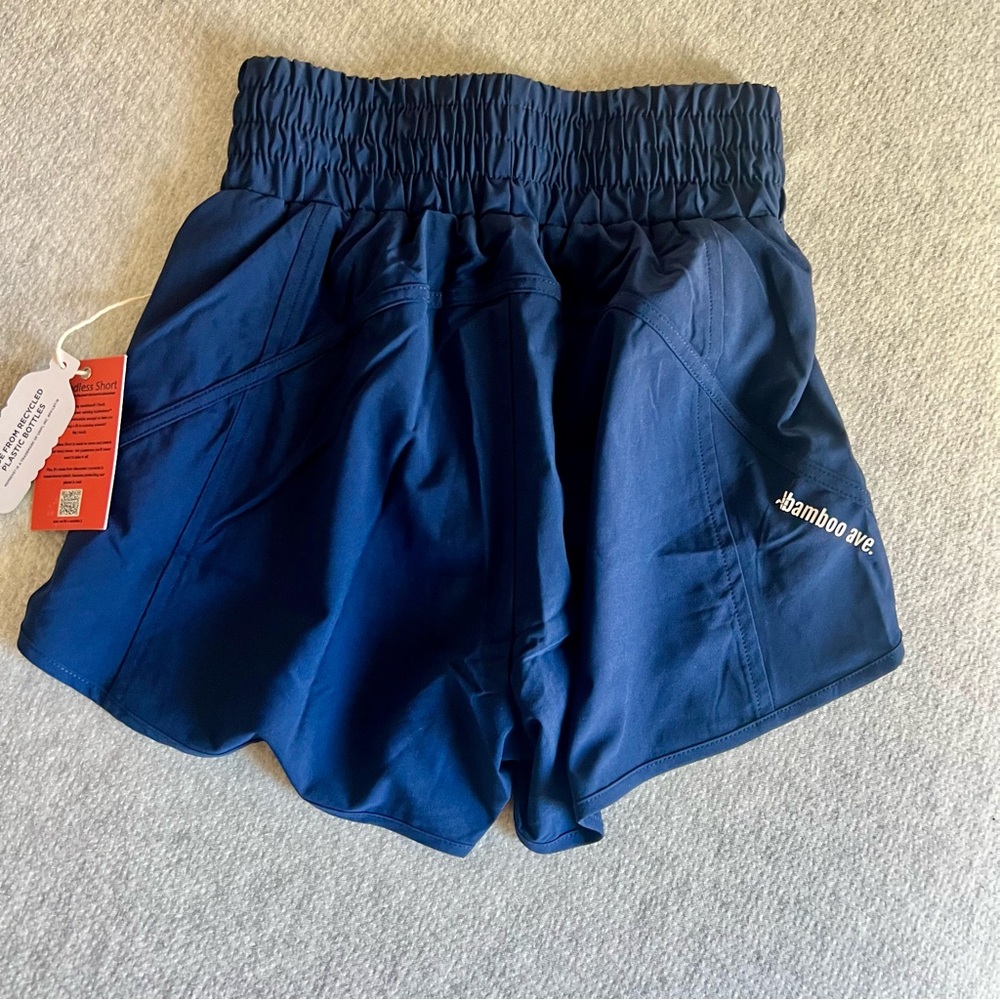 Bamboo Ave Navy Blue Women's Running Shorts - Picture 5 of 5